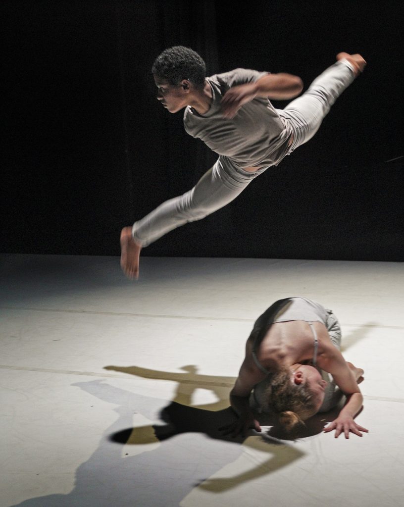 “Crash” by Jacob Jonas; (l-r) Joy Isabella Brown, Emma Rosenzweig-Bock. Photo by Lawrence K. Ho.