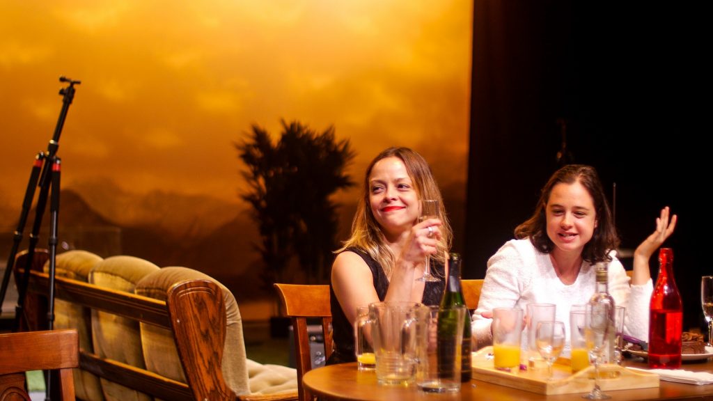 Stella Rabello (Maria),Julia Bernart (Irina) in Christiane Jatahy’s “What if they went to Moscow_” Photo by Vanessa Crocini