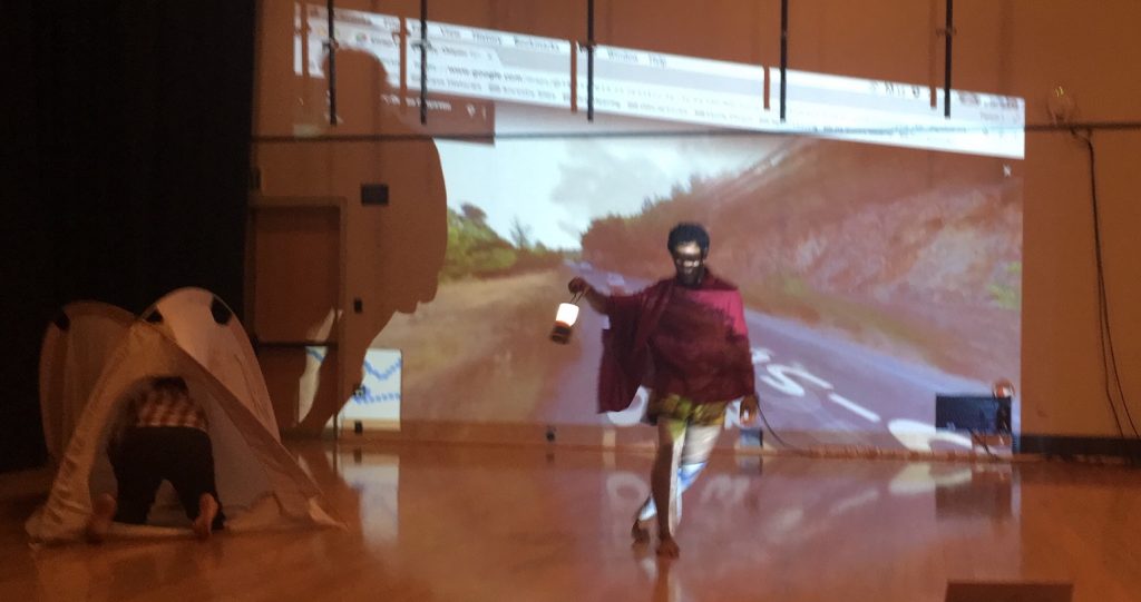 Barry Brannum in rehearsal for "Oedipus/Antigone Project" - Photo by A.L. Haskins.