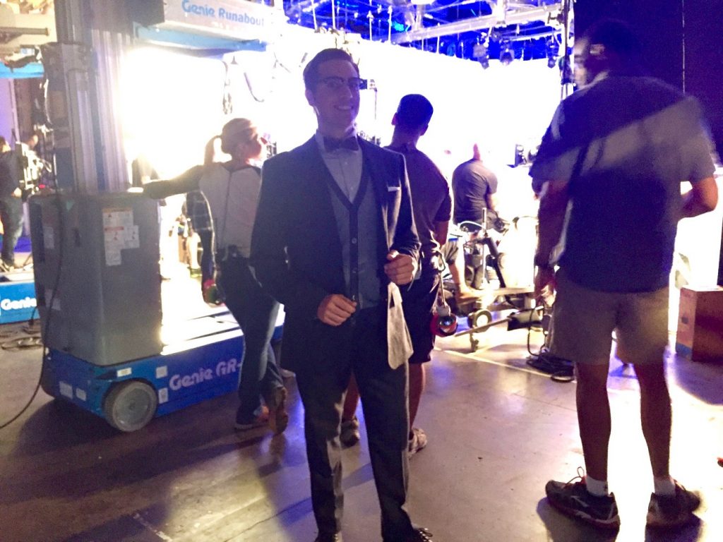Matthew Shaffer on set of Crazy Ex-Girlfriend - Photo by Jeff Payton