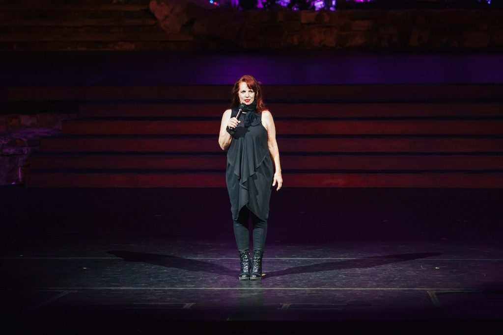 Deborah Brockus in opening speech. Photo by Gennia Cui, courtesy of The Ford Theatres