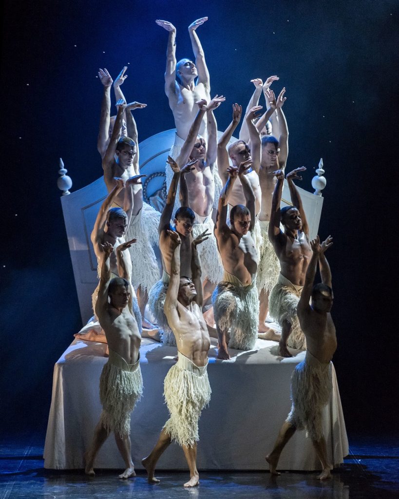 The company in Matthew Bourne’s “Swan Lake” at Center Theatre Group/Ahmanson Theatre - Photo by Craig Schwartz.