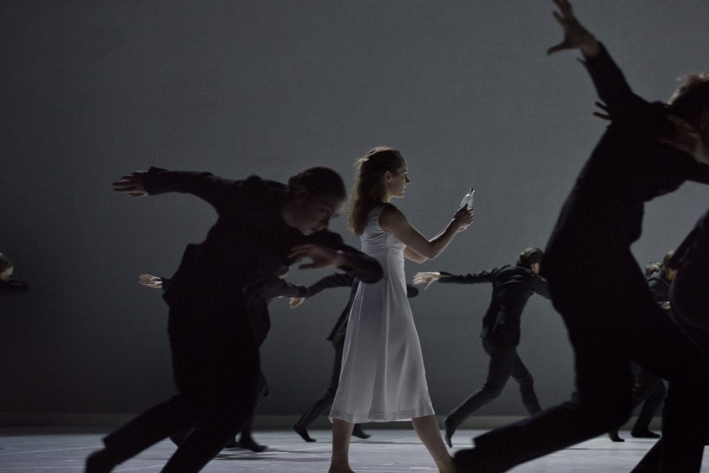 Emily Chessa and the artists of Ballet BC in "Romeo + Juliet" - Photo by Michael Slobodian