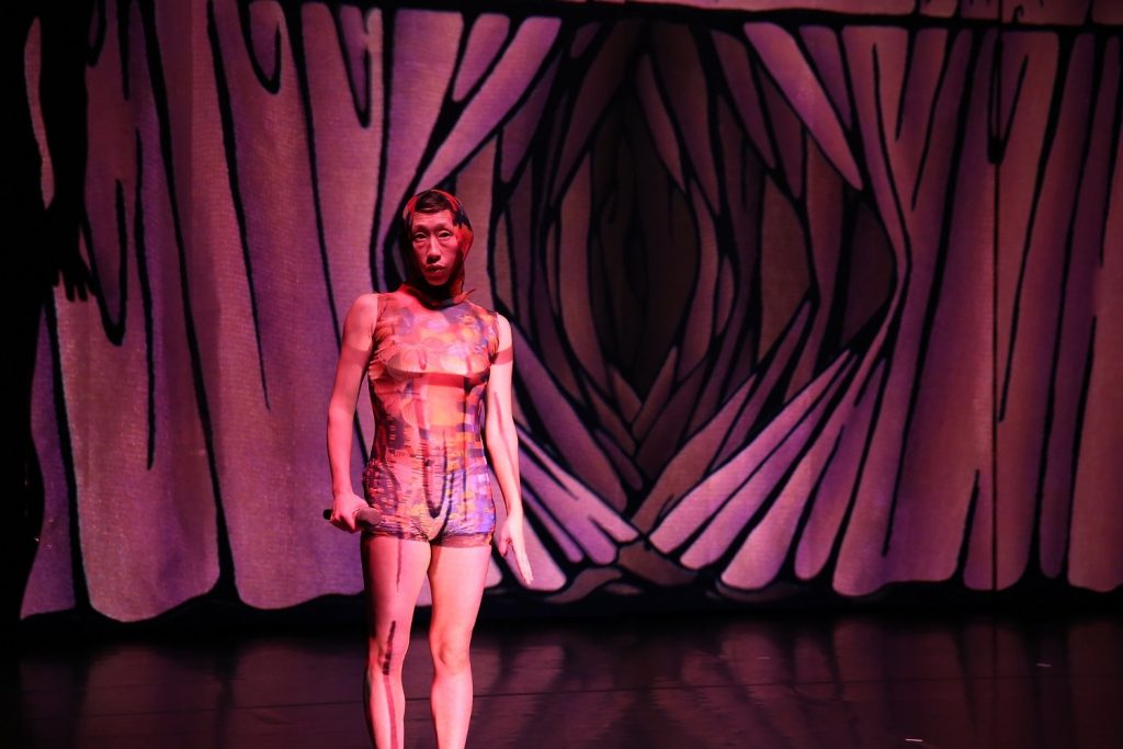 Chiharu Mamiya in Tabaimo & Maki Morishita: Fruit Borne Out of Rust - Photo by Steve Gunther courtesy of REDCAT (CalArts)