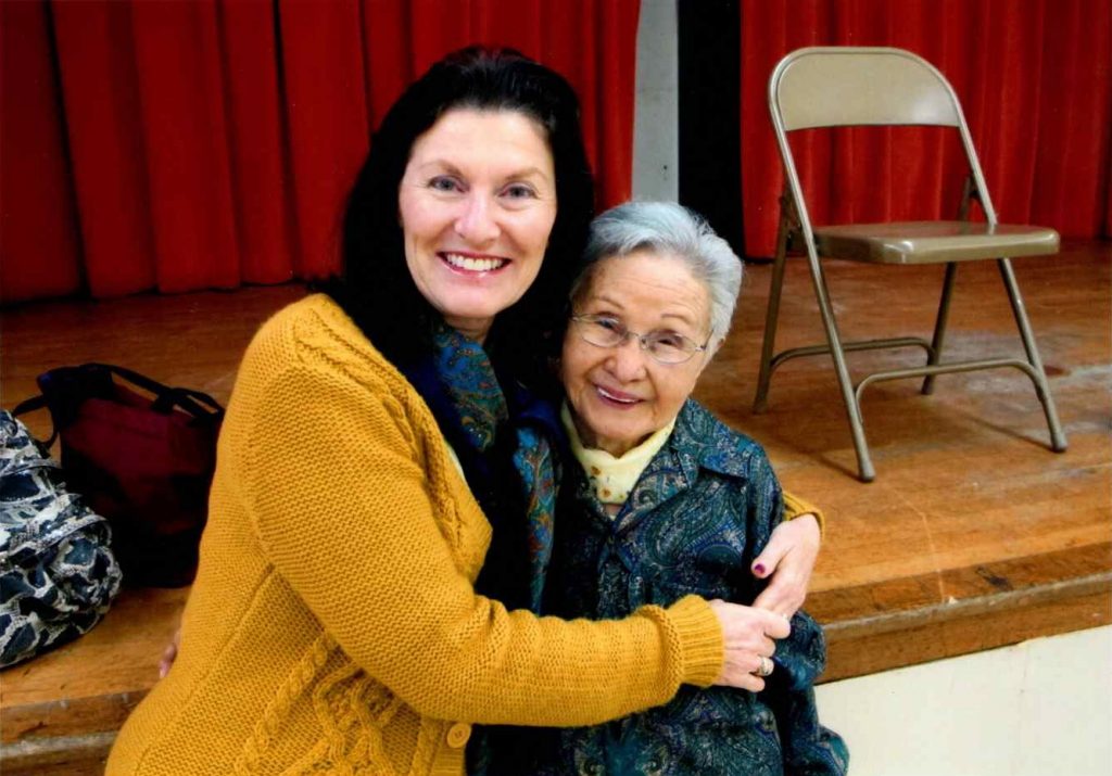 Diana Eisele (left) with student Toyono Higa - Photo courtesy of the artist.
