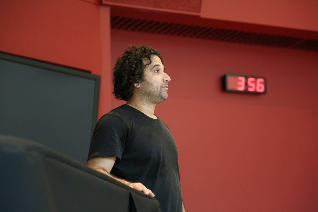 Barak Marshall in rehearsal (Photo by Carolyn DiLoreto/Courtesy of USC Kaufman)