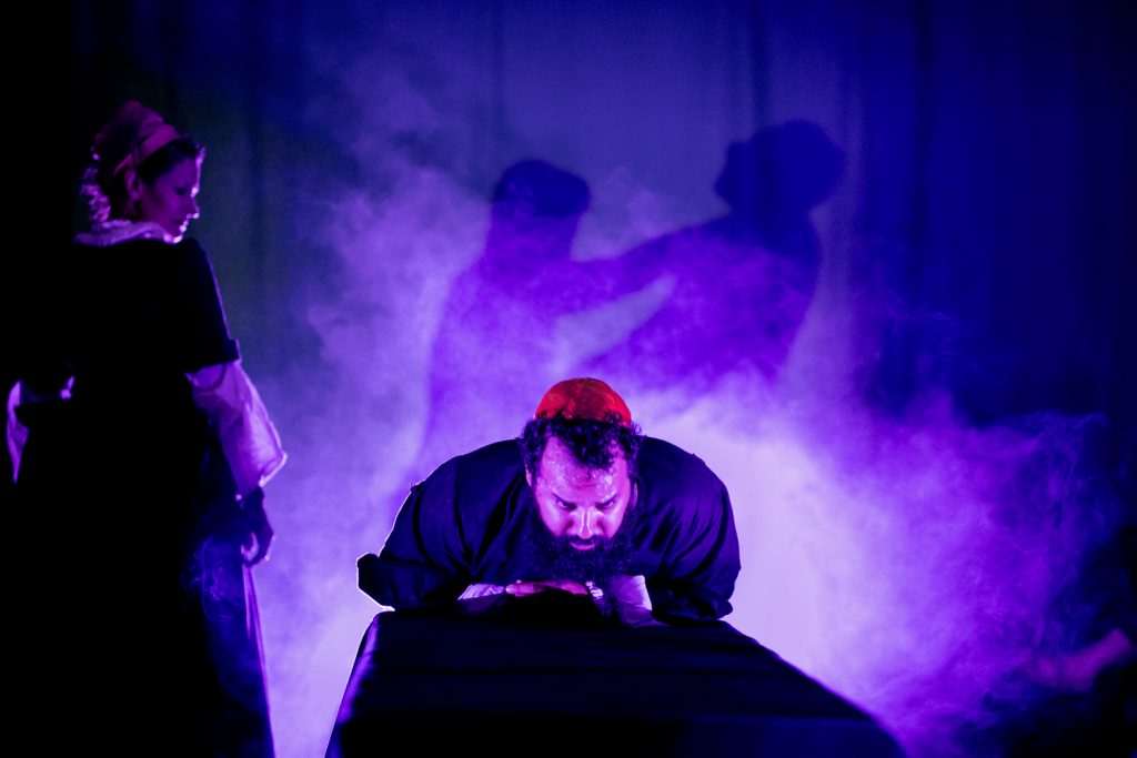 theatre dybbuk – “hell prepared” - Julie A. Lockhart (Sarah) and Jonathan C. K. Williams (Moshe) – Photo by Taso Papadakis