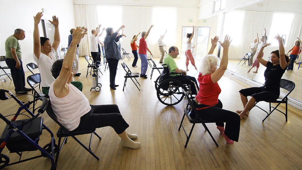 Invertigo Dance Theatre - Dancing Through Parkinson's - Laura Karlin leading - Photo courtesy of the company.