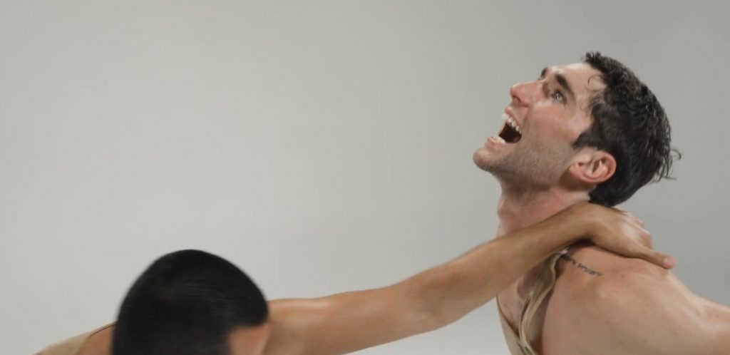 L to R Santiago, Matt Luck in "Toughskin" - Video still courtesy of The TL Collective.