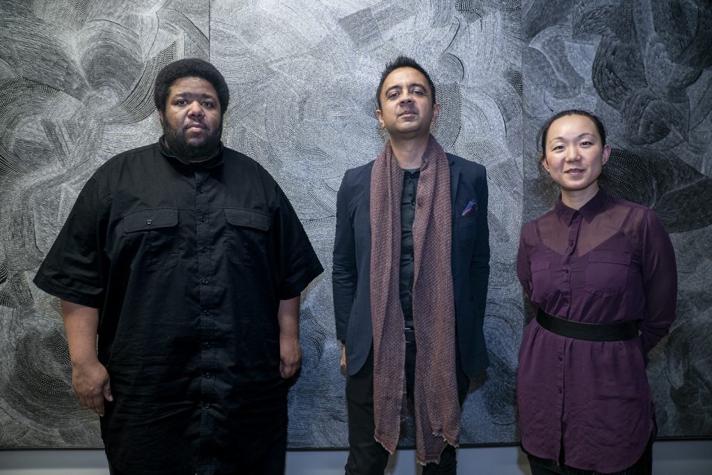 (l-r) The Vijay Iyer Trio, featuring Tyshawn Sorey, drums, Vijay Iyer, piano, and Linda May Han Oh, double bass - Photo by Craig Marsden