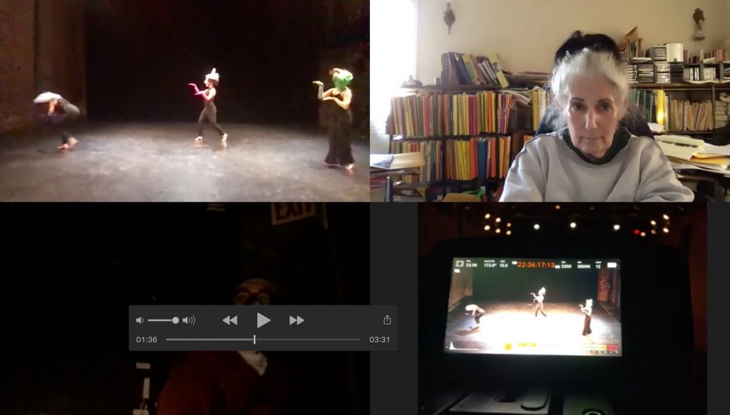 Louise Reichlin & Dancers in production - "Batida" by Louise Reichlin - Zoom capture courtesy of the company