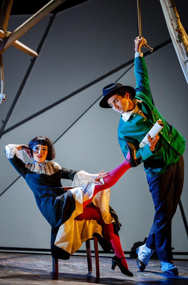 Audrey Brisson as Bella Chagall, Marc Antolin as Marc Chagall in "The Flying Lovers of Vitebsk" - Photo by Steve Tanner, courtesy of The Wallis