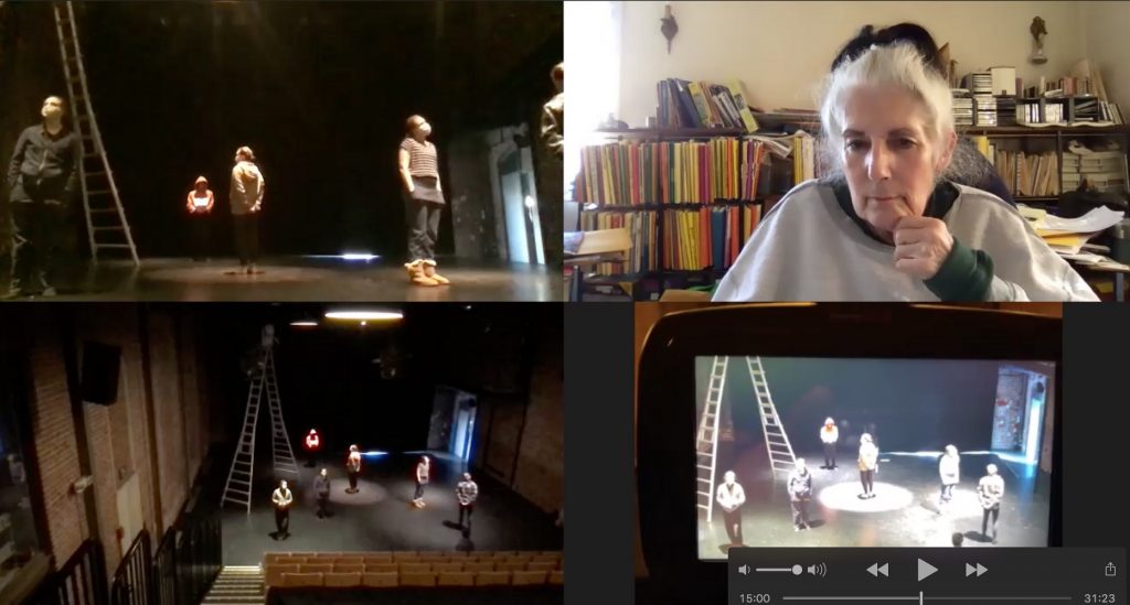 Louise Reichlin & Dancers in production for "Urban and Tribal Dances" - Zoom capture courtesy of the company