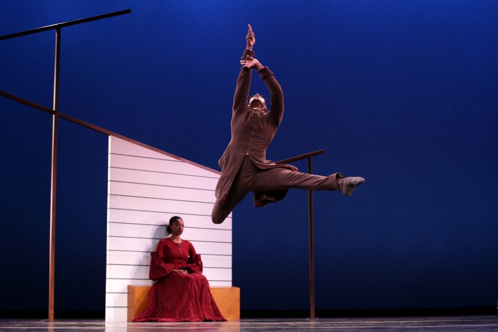 Martha Graham Dance Company - Lloyd Knight with Leslie Andrea Williams in Martha Graham’s Appalachian Spring - Photo by Melissa Sherwood