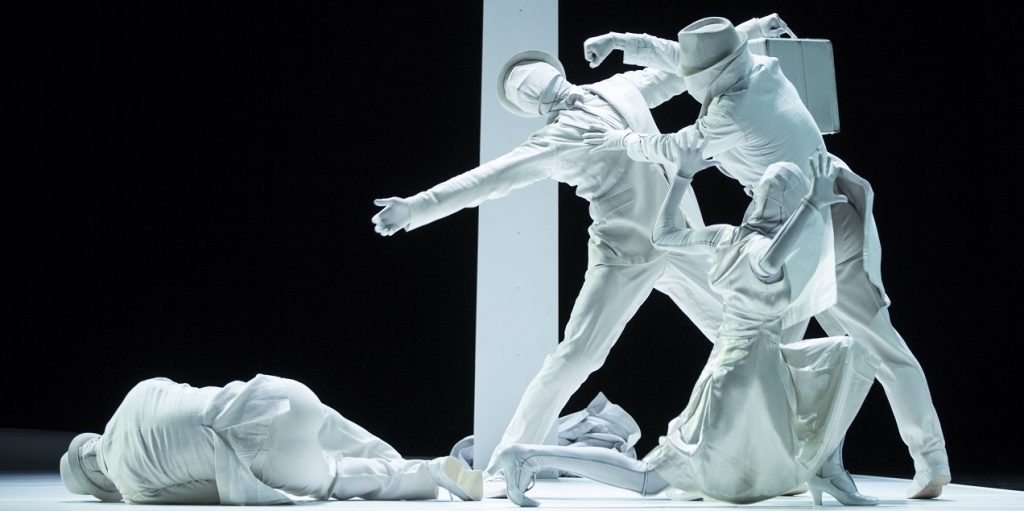 Pacific Northwest Ballet company dancers in Crystal Pites "Plot Point" - Photo © Angela Sterling