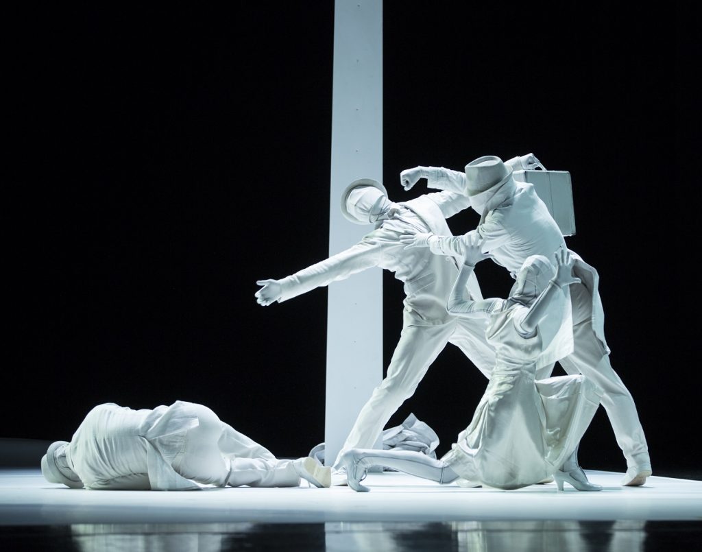 Pacific Northwest Ballet company dancers in Crystal Pites "Plot Point" - Photo © Angela Sterling