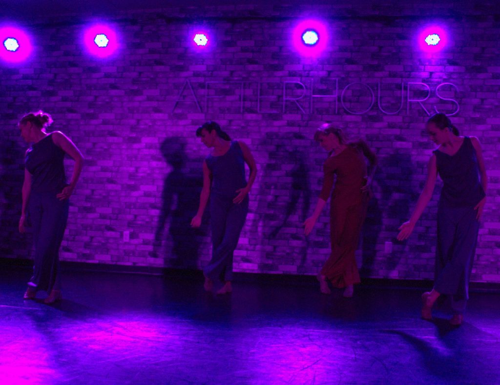 Jazz Spectrum Dance Company - (L-R) Jeni Jones, Stephanie Maxim, Janell Burgess, Jessie Levasheff in Christine Baltes's "Witness" - Photo by Tony Mierzwicki