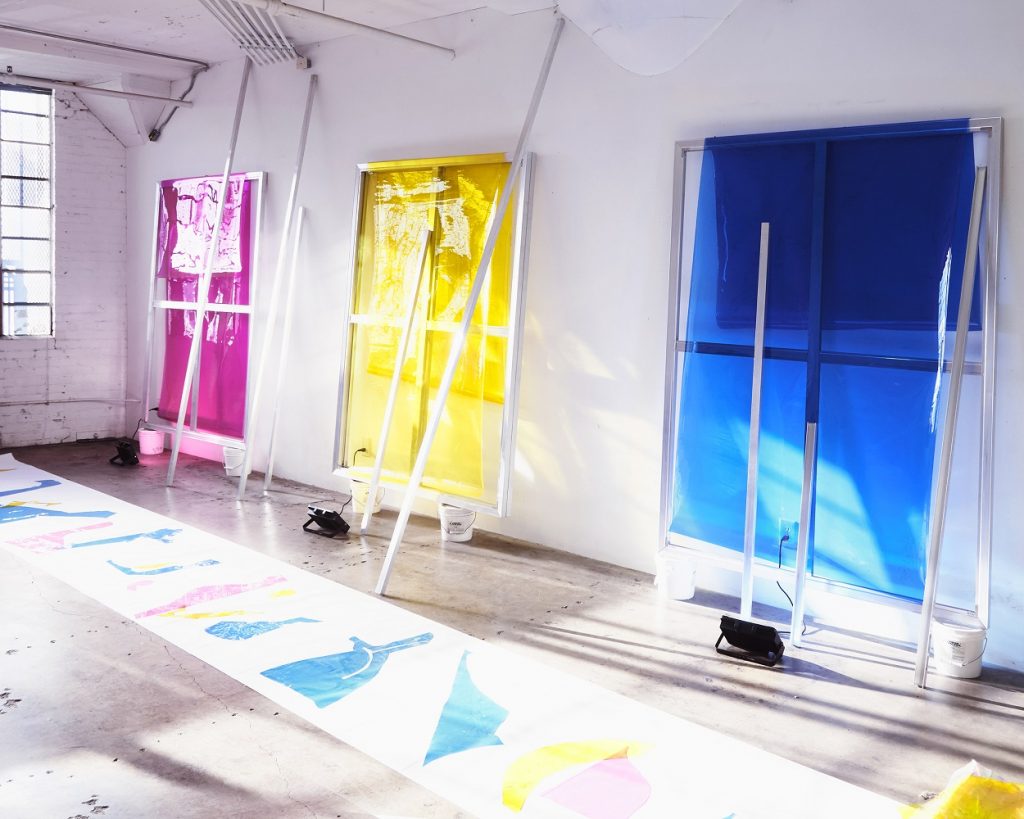 Studio Preparation for Performance “New Ghosts” at The Box - Image courtesy of the artists