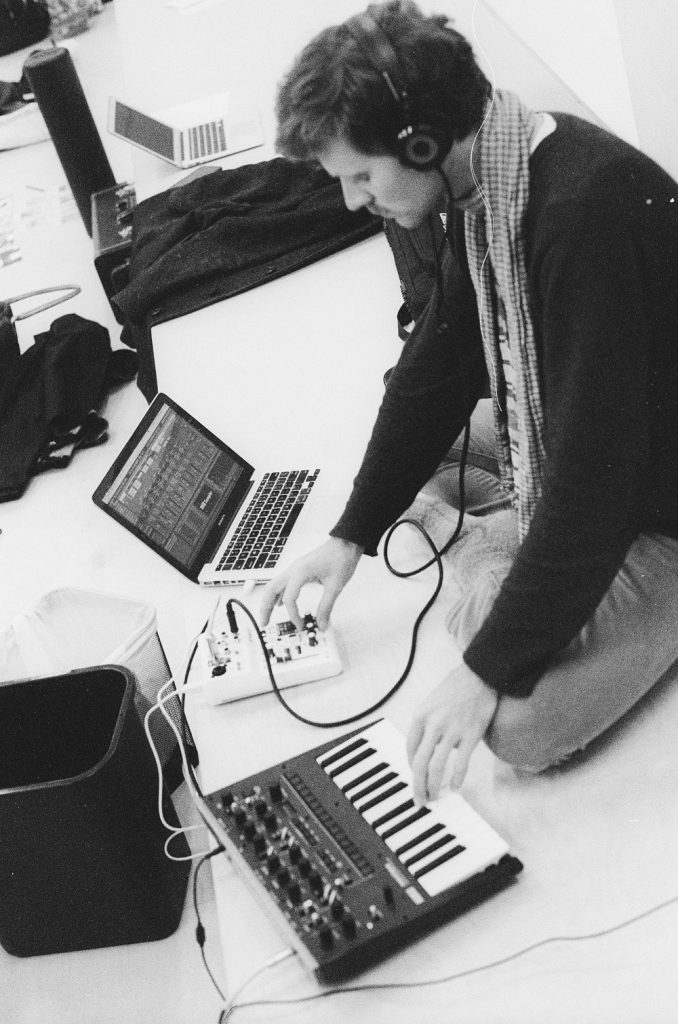 Alex Wand at rehearsal for Jay Carlon's "Flex" - Photo by Jonathan Potter