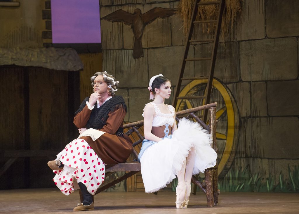 A scene from La Fille Mal Gardee by The Royal Ballet - Philip Mosley as Widow Simon - Photo ©Tristram Kenton