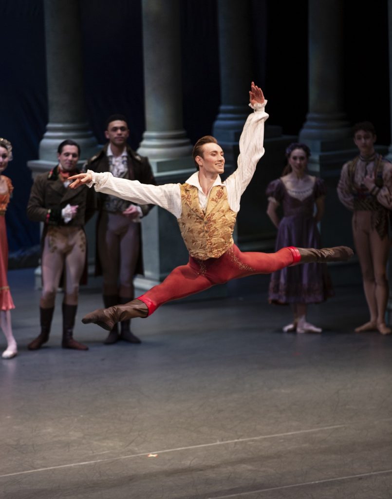 Pacific Northwest Ballet soloist James Kirby Rogers with company dancers in Kent Stowell’s Swan Lake - Photo © Angela Sterling