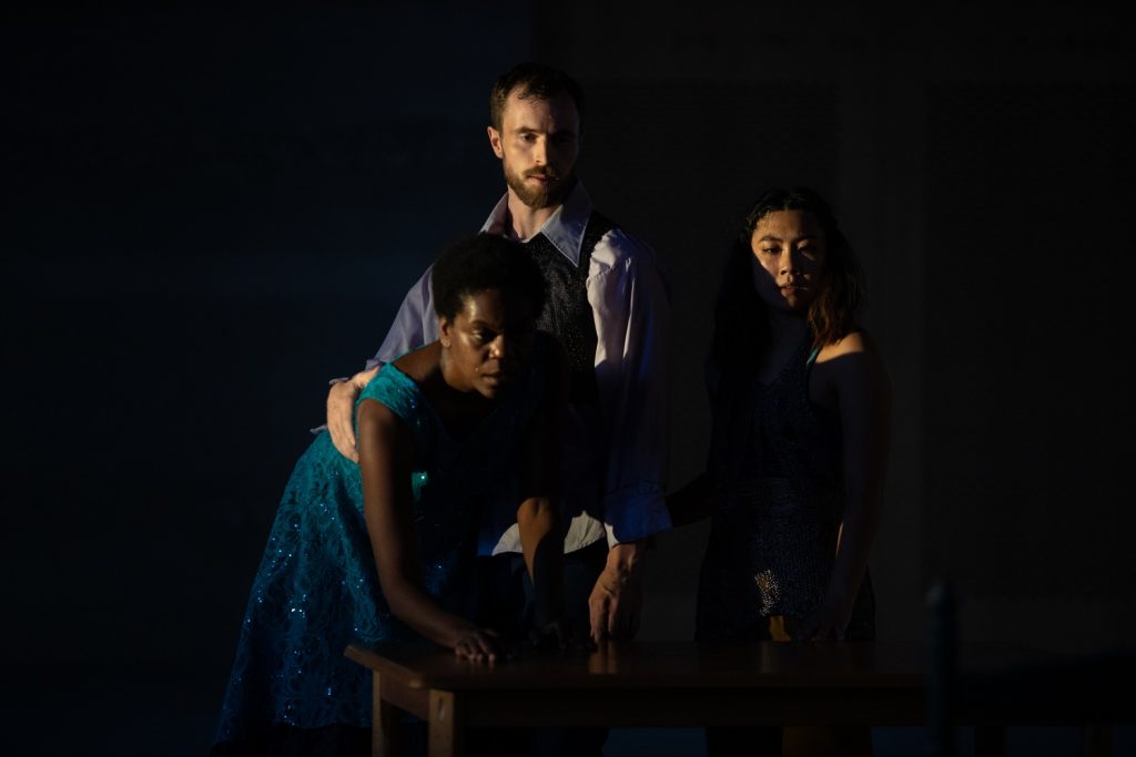 Invertigo Dance Theatre - (L-R) Jessica Emmanuel, Austin Tyson, Chelsea Roquero in The Kitchen Table: A Time to Gather - Photo by Denise Leitner