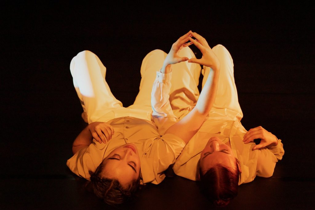 (L-R) Halie Donabedian, Bailey Holladay in Hannah Millar's "Let Us Bleed, The Heal" - Photo by Taso Papadakis