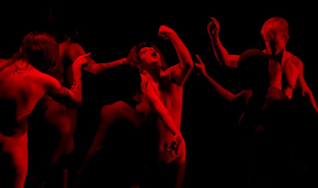 "Human Measure" at REDCAT - Choreographer: Jasmine Albuquerque - Dancers: Canyon Carballosa, Kaydence De Mere, Cassils, B Gosse, Jas Lin, Alucard Mendoza McHaney - Created by Cassils - Photo by Angel Origgi.