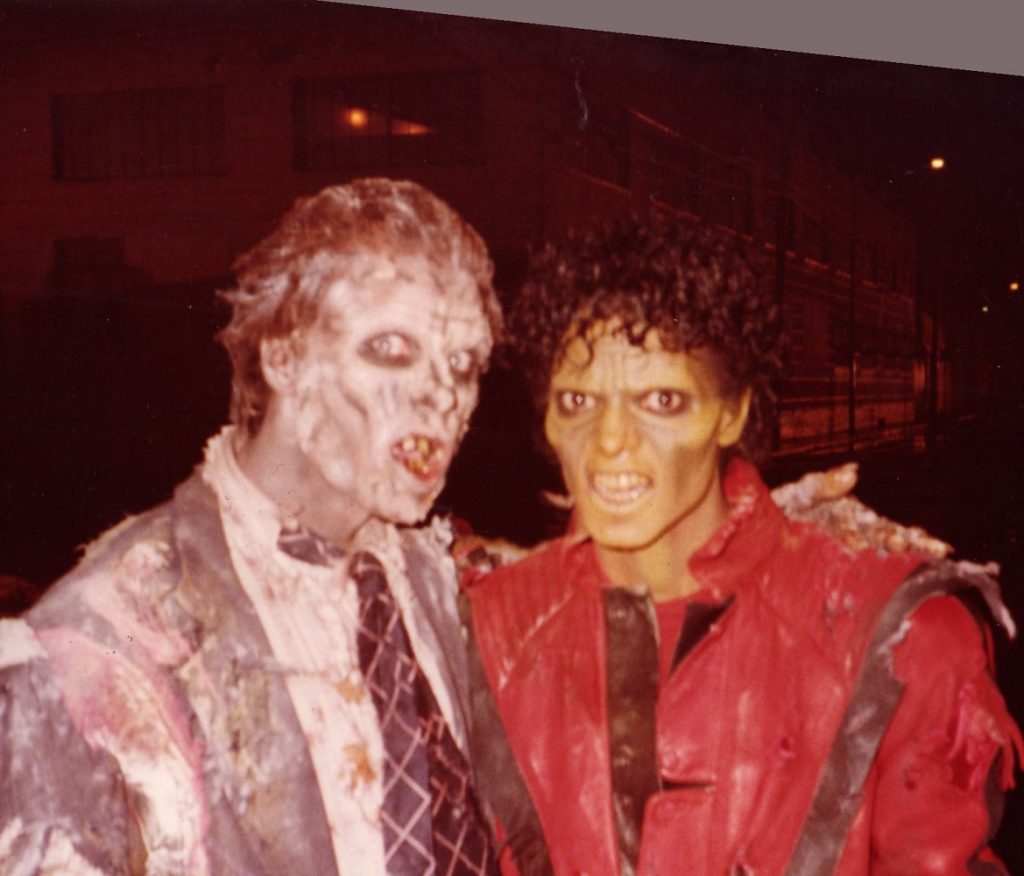 (L-R) Vincent Paterson with Michael Jackson on the set of "Thriller" - Photo courtesy of the artist.