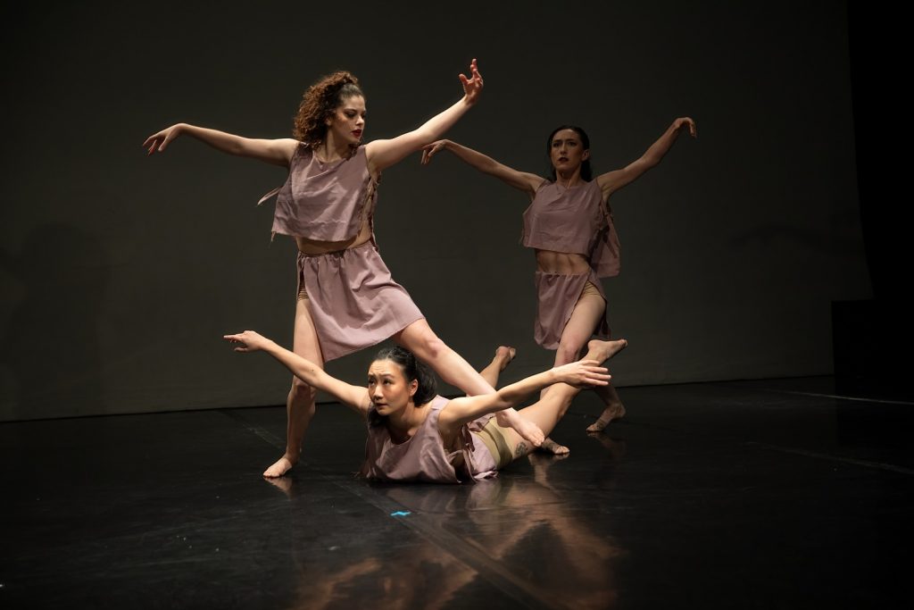 Still Moving - BrockusRED members Stephanie Mizrahi, Hannah Joo, Julienne Mackey in Brockus' work "Sylvie" - Photo by Denise Leitner