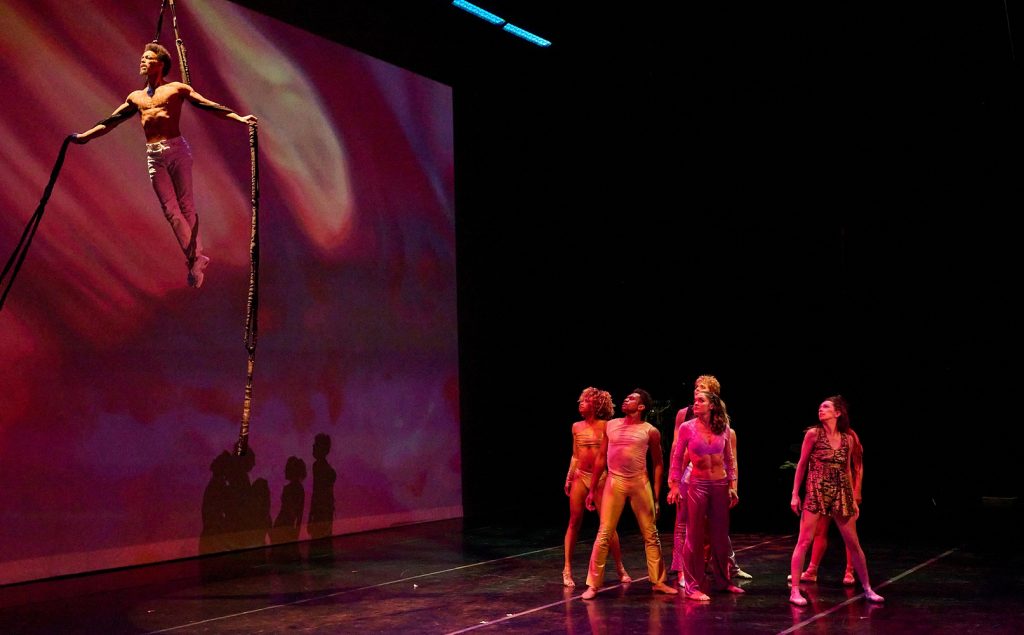 Luminario Ballet - (L-R) Jamal Story, Precious Gilbert, Raymond Ejiofor, Adrian Hoffman, Vanessa Nichole, Sadie Black in "The Last Supper - Coachella", choreography by Judith FLEX Helle - Photo by Rob Latour