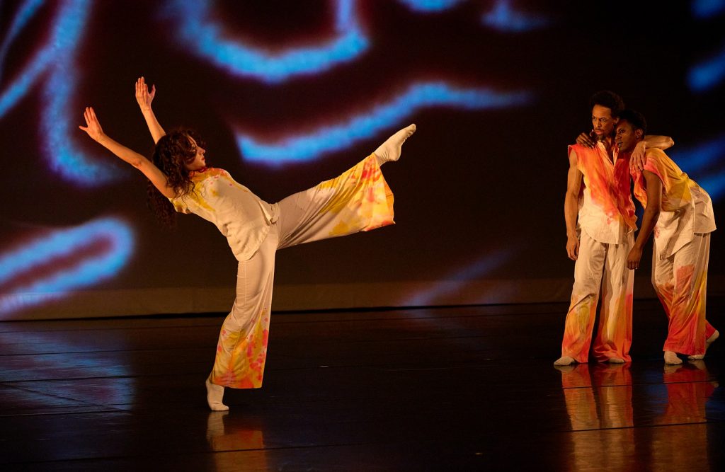 Luminario Ballet - R-L Emma DeStasio, Jamal Story, Raymond Ejiofor in "Tosh Thoughts", choreography by Jamal Story - Photo by Rob Latour