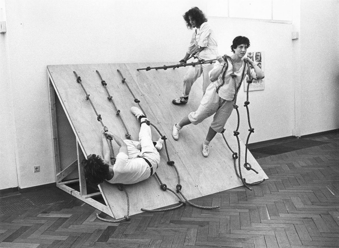 Simone Forti’s “Slant Board.” Photo courtesy of the artist
