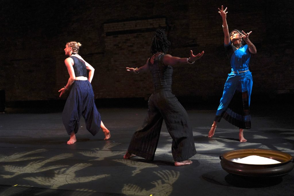 (L-R) Berit Ahlgren, Alanna Morris, Ashwini Ramaswamy in "Let the Crows Come" - Photo by Jake Armour
