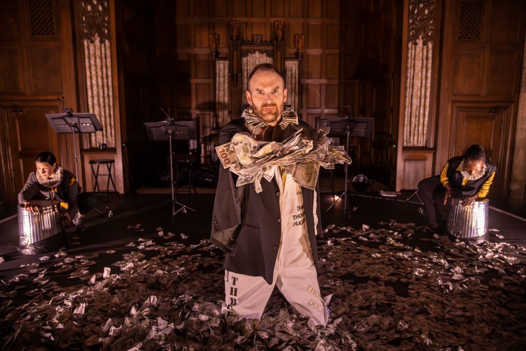 theatre dybbuk - Merchant of Venice - L>R Julie A. Lockhart, Joe Jordan, Inger Tudor - Photo by Taso Papadakis