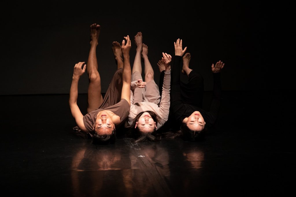 "Homo Ludens II" by Mi-sun KIM (KIMI Dance) - (L-R) Junhyeong PAK, Juhyun LEE, and Mi-sun KIM - Photo by Denise Leitner