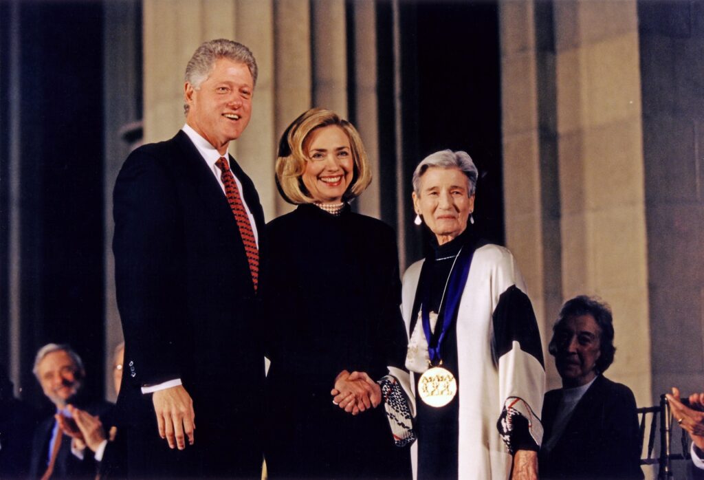 Bella Lewitzky with President and Mrs. Clinton - Medal of Arts - Courtesy of Bridget Murnane