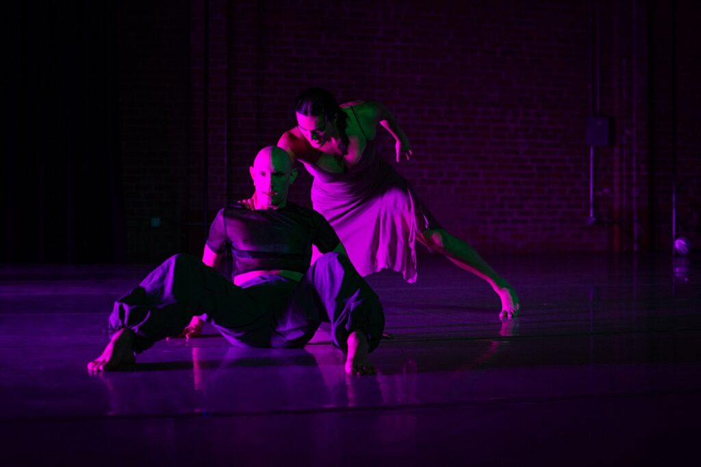 Walk the Walk - (L-R) Cody Brunelle-Potter, Lennon Torres in "the labor duet" - Photo Hope Spears - Invertigo Dance Theatre