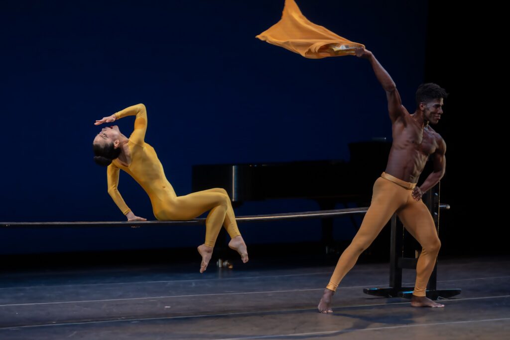 Xin Ying and Lloyd Knight in Martha Graham's “Maple Leaf Rag,”performed in the world premiere of GRAHAM100 at The Soraya on Sept. 30, 2023. | Photo: Carla Lopez, Luque Photography.