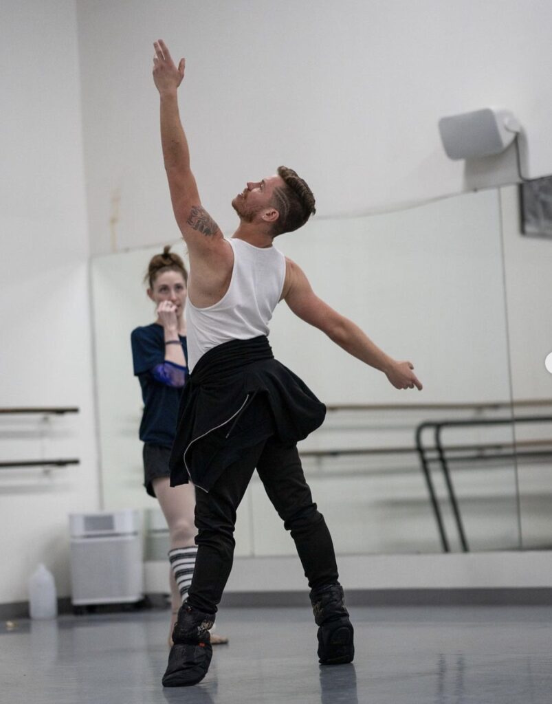 Chasen Greenwood rehearsing Matisse Love - Photo by Chris Motenson