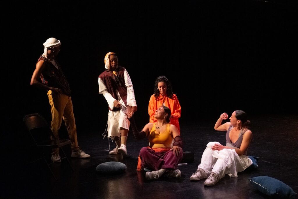 VOICES - L-R G'bari Gilliam, Elizabeth EasLos Rodriguez, Allen El Gato, Jovahna Solalindez Rivas, Monique Berber, Shantel Ureña in "Journey", choreography by Shantel Ureña - Photo by Victoria Roman