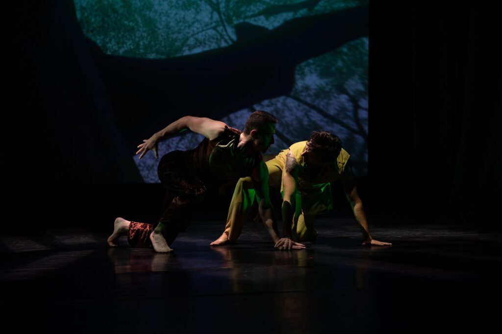 RKDC - Tim Portwood and Rile Reavis (earth) in The Golden Apple - Photo by Denise Leitner