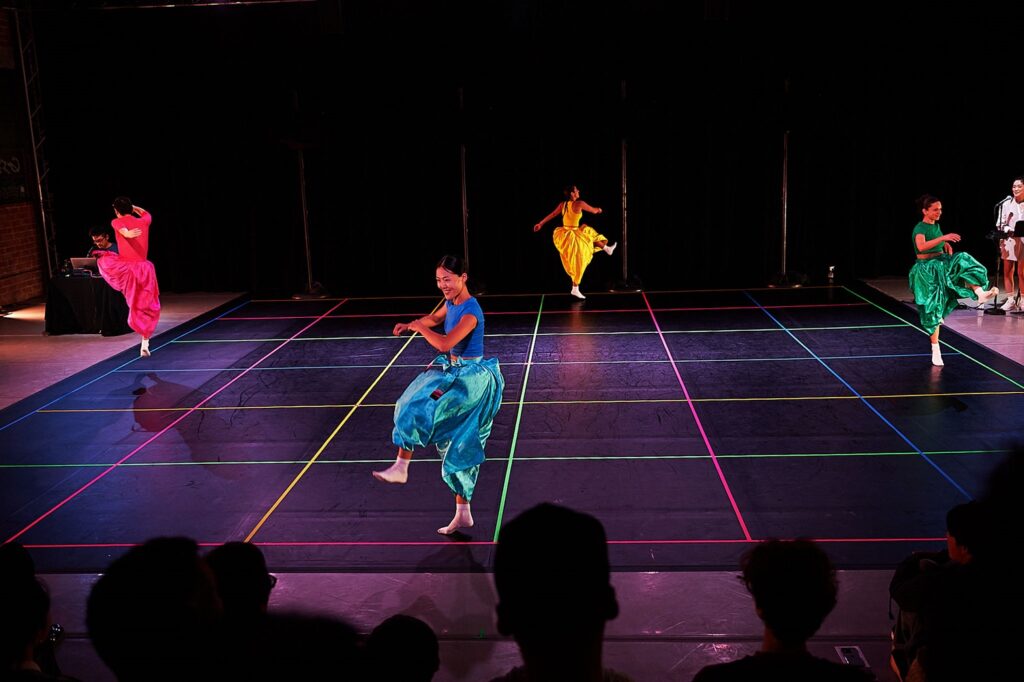 Los Angeles Performance Practice - LAX Festival - (L-R) Daniel Correl, Hyoin Jun, DaEun Jung, Tulsi Shah, Arlette Anderson in NORRI by DaEun Jung - Photo by Michael C. Palma