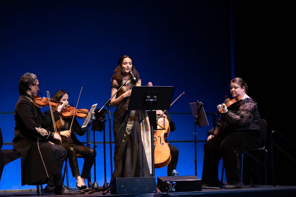 Leela Dance Collective with Salastina - California Festival: Encounters with Beauty - Hindustani Vocalist, Saavani Thigale - Photo by Margo Moritz.