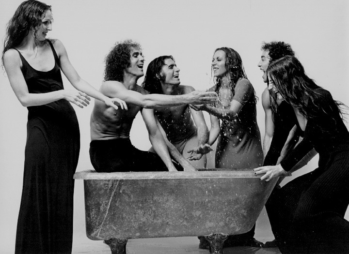 Louis Falco Dance Company 1973 - L-R Jennifer Muller, Louis Falco, Matthew Diamond, Georgiana Holmes, Juan Antonio, Mary Jane Eisenberg - Photo by Jack Mitchell.