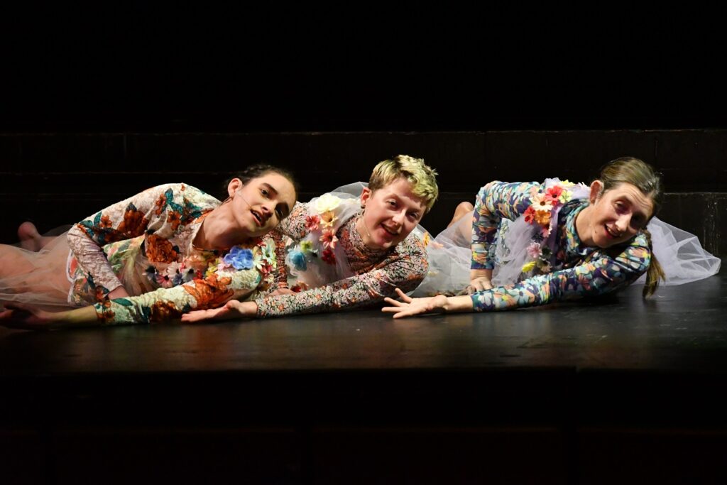 Ellen Smith Ahern, Theo Armstrong, and Taylor Zappone in "My Body as the Topic Coming Around Again//Vol. 1(Land)" by Rebecca Pappas - Photo by John Atashian.