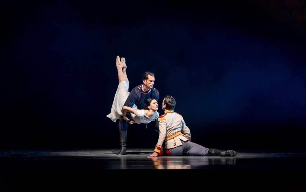 Joffrey Ballet - Victoria Jaiani, Alberto Velazquez and Dylan Velazquez in "Anna Karenina" - Photo by Cheryl Mann.