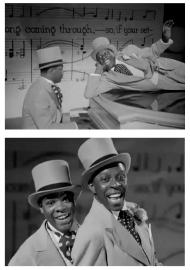 Ford Lee “Buck” Washington and John “Bubbles” Sublett perform a song and dance medley in Varsity Show, 1937. (courtesy of author)