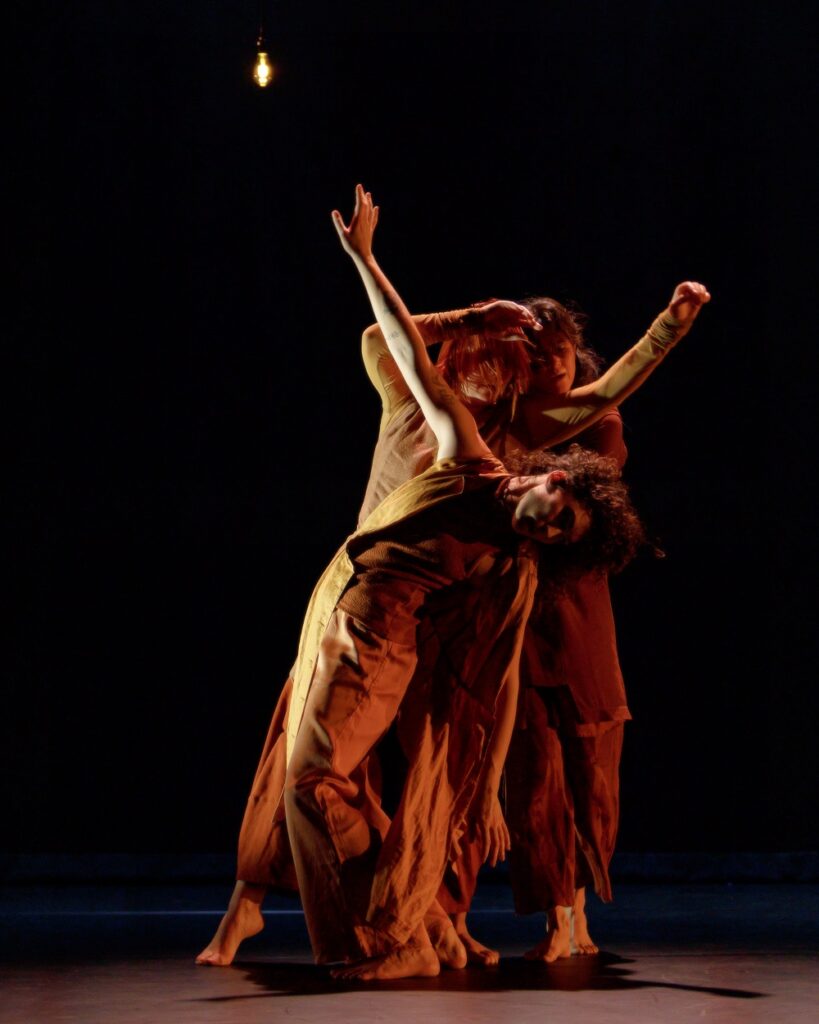 (L-R) Alex Rix, in foreground, Tess Hewlett and Kaelie Osorio (in background) in "Dig" by Rebecca Lemme - Photo by Colin Harabedian.