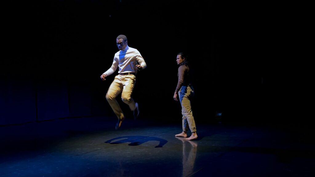 New Shoes at Highways - (L-R) Tsiambwom M. Akuchu and Fabian Zuniga in Alpha.Sigma.Alpha - Photo by Patrick Kennelly.